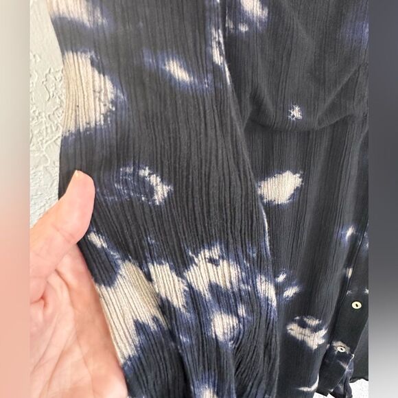 Zara black tie dye button down shirt size large - Picture 6 of 9